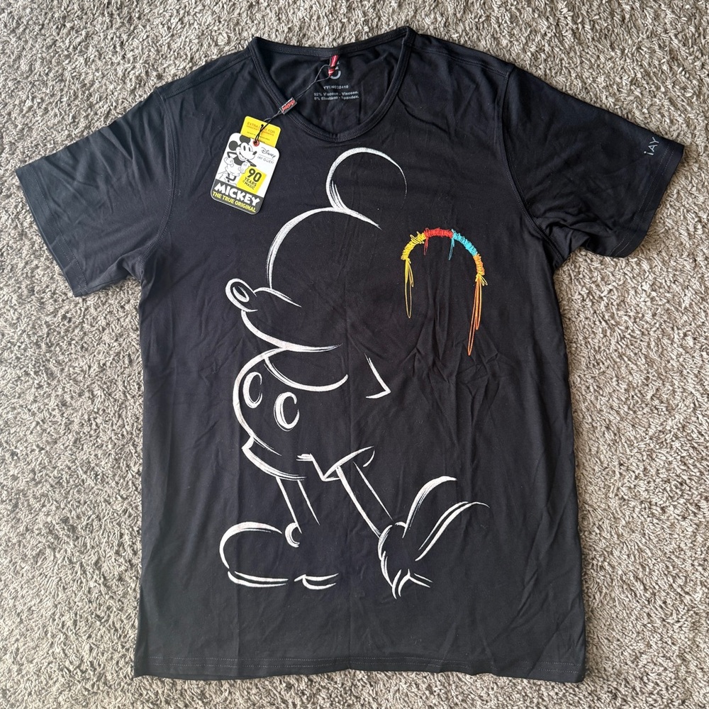 ¡AY GÜEY! Black Mickey Mouse Graphic T-Shirt